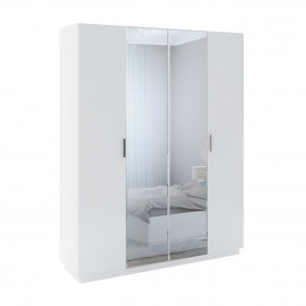 Шкаф с зер. 4 двери М22 Спальня Тиффани (белый текстурный) в Тюмени - tyumen.katalogmebeli.com | фото