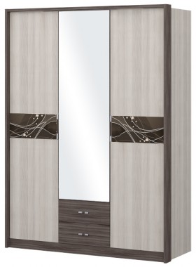 Шкаф трехстворчаты с зеркалом Шк68.1 Николь в Тюмени - tyumen.katalogmebeli.com | фото