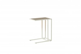 Стол приставной Скандик 42.24 (со стеклом) (металл: белый) в Тюмени - tyumen.katalogmebeli.com | фото