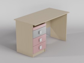 Стол (прямая столешница) Грэйси (Розовый/Серый/корпус Клен) в Тюмени - tyumen.katalogmebeli.com | фото