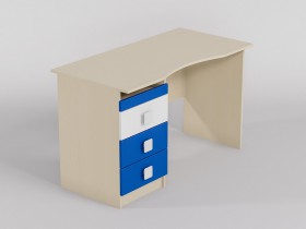 Стол (столешница с выемкой) Скай (Синий/Белый/корпус Клен) в Тюмени - tyumen.katalogmebeli.com | фото